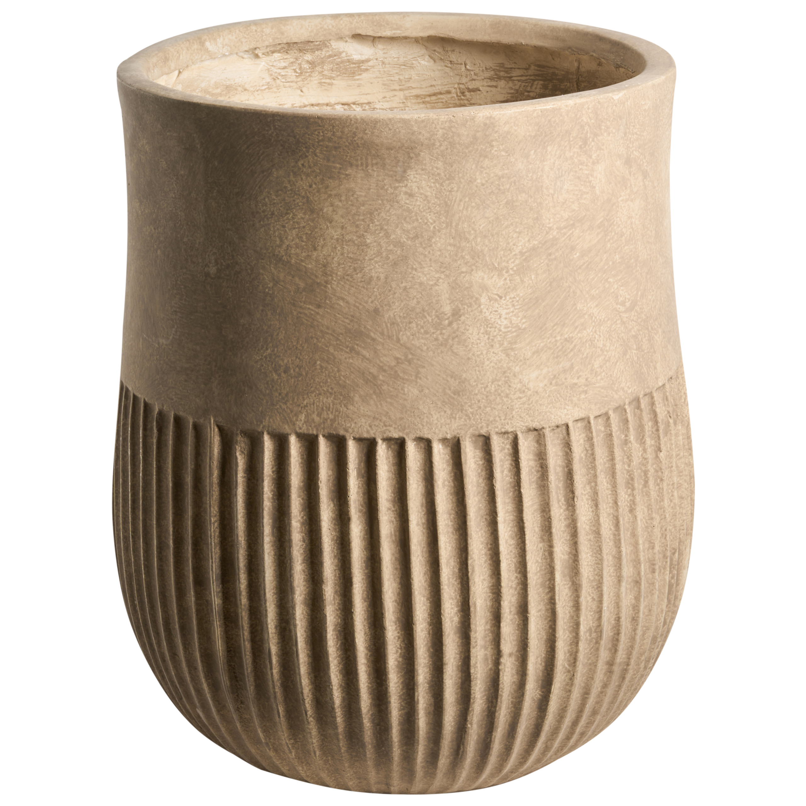 Cache-pot d'extérieur Fibre d'argile Beige PYLAROS - Beliani - Image 1