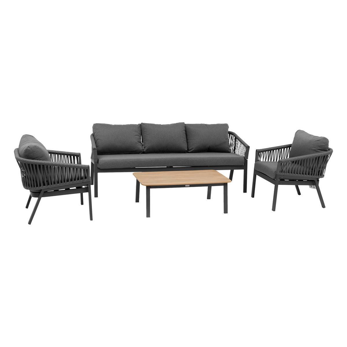 Hesperide - Salon de jardin "Oriengo" anthracite & graphite 5 places en aluminium traité époxy Hespéride - Imagen 2