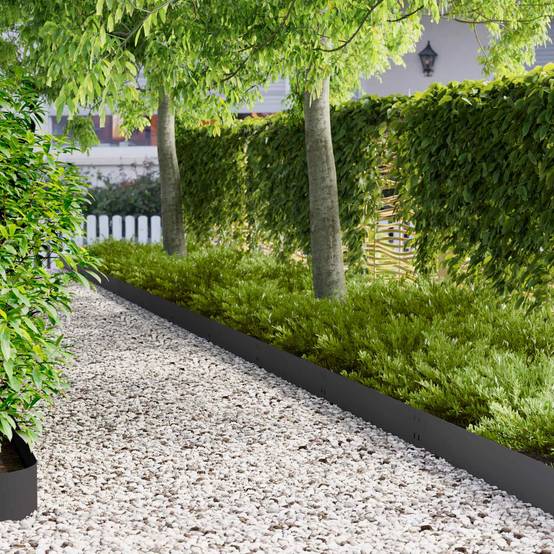 Bordure de jardin acier noir 100 x 20 cm - PANGIVO - Image 1
