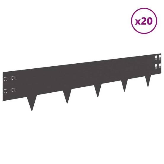 Bordure de jardin acier noir 100 x 20 cm - PANGIVO - Image 3