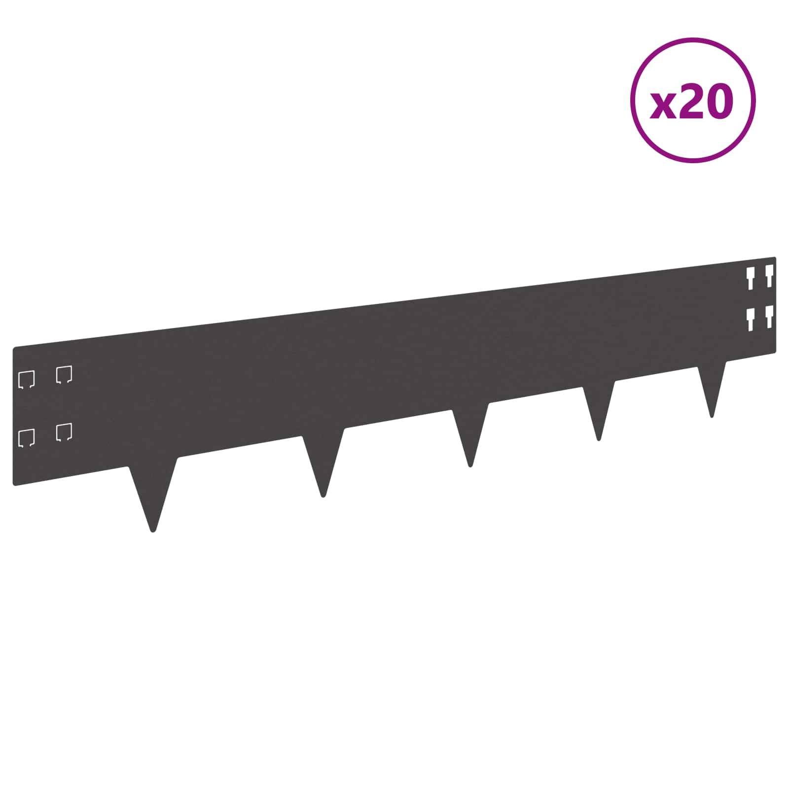 Bordure de jardin acier noir 100 x 20 cm - PANGIVO - Image 3