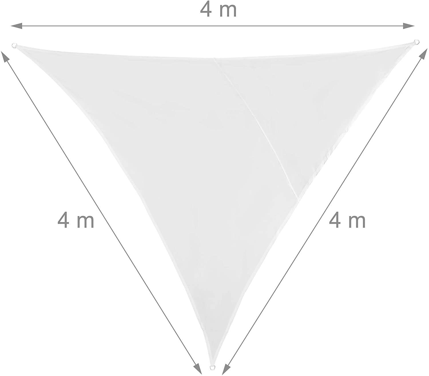 Helloshop26 - Voile d'ombrage triangle 4 x 4 x 4 m blanc - Imagen 2