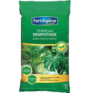Fertiligène - Fertiligène - Terreau de rempotage plantes vertes/fleuries 6 L