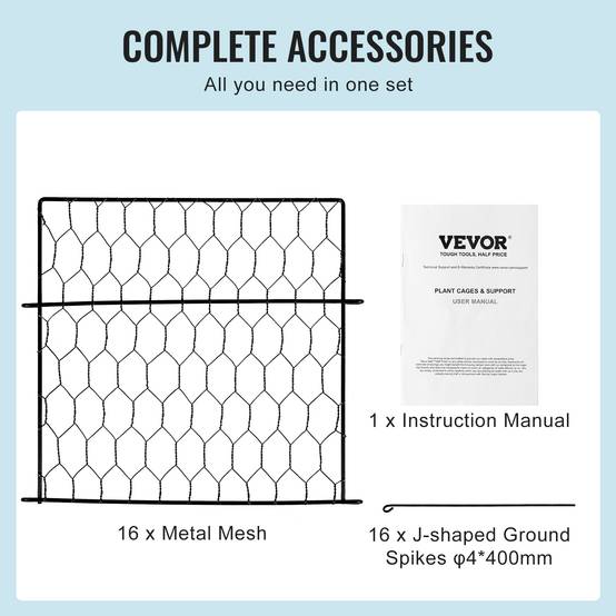 VEVOR Lot 4 protections plantes, grillage 34x34cm, maille métallique, lapins. - Image 5