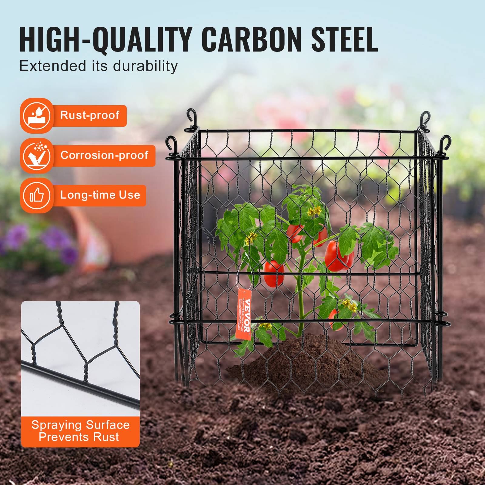 VEVOR Lot 4 protections plantes, grillage 34x34cm, maille métallique, lapins. - Image 3