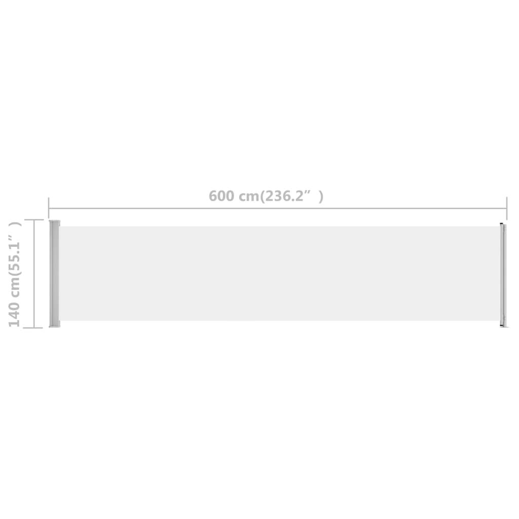 Helloshop26 - Auvent latéral rétractable de patio 140 x 600 cm crème - Imagen 6