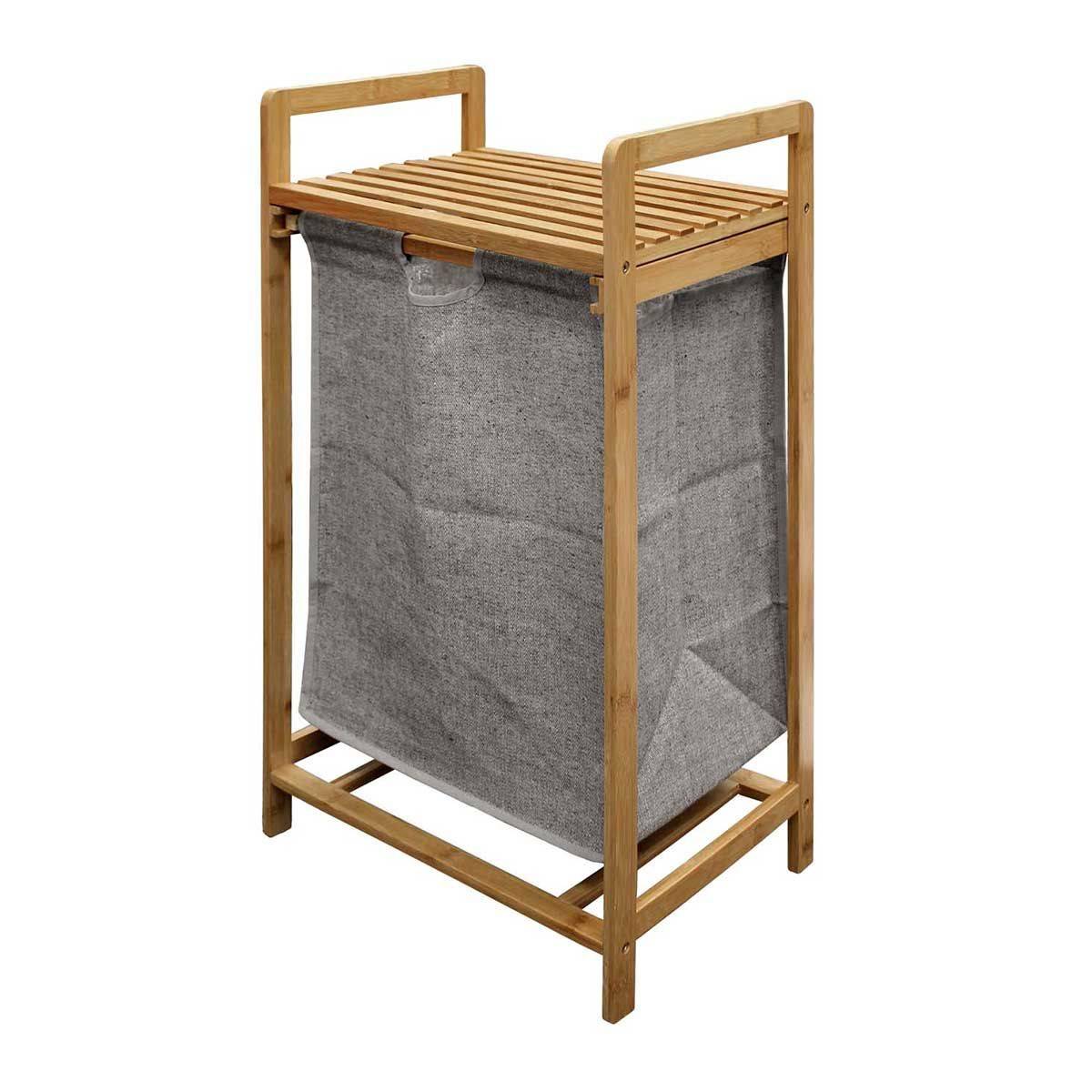 Meuble à Linge 1 Panier "Tao" 76cm Naturel