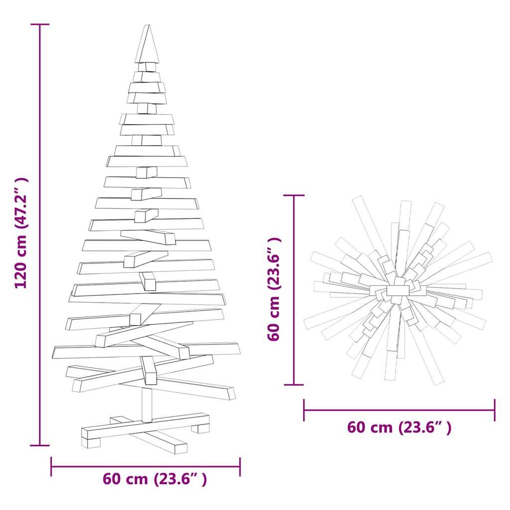 ComfortXL - Sapin de Noël Design en Bois de Pin Massif Branches Ajustables Naturel 120 cm – ComfortXL Outdoor Living - Image 10