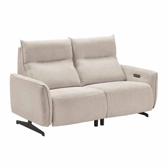 Ensemble Canapé relax électrique + canapé fixe tissu polyester gris - MIRAMAR - Image 6