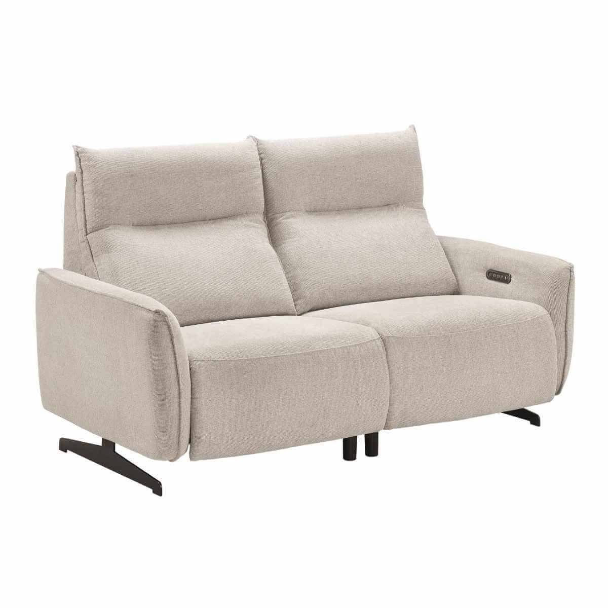 Ensemble Canapé relax électrique + canapé fixe tissu polyester gris - MIRAMAR - Image 6