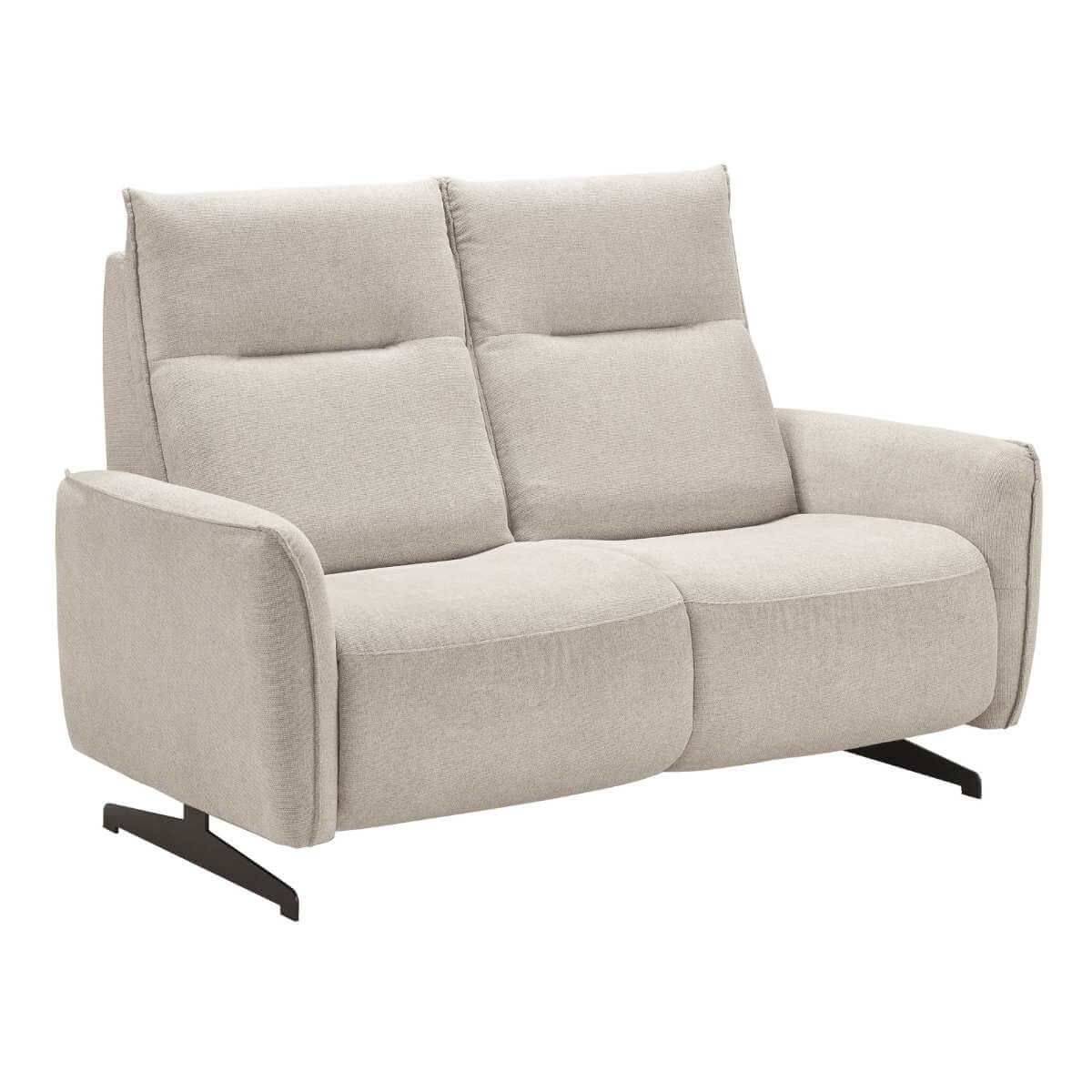 Ensemble Canapé relax électrique + canapé fixe tissu polyester gris - MIRAMAR - Image 7