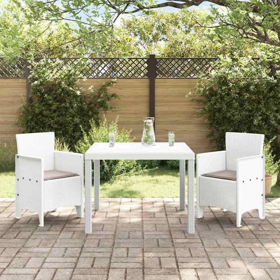 Vidaxl - Ensemble de salle à manger pour jardin 3 pcs-Salons de jardin Blanc Polypropylène 806353 - Image 3