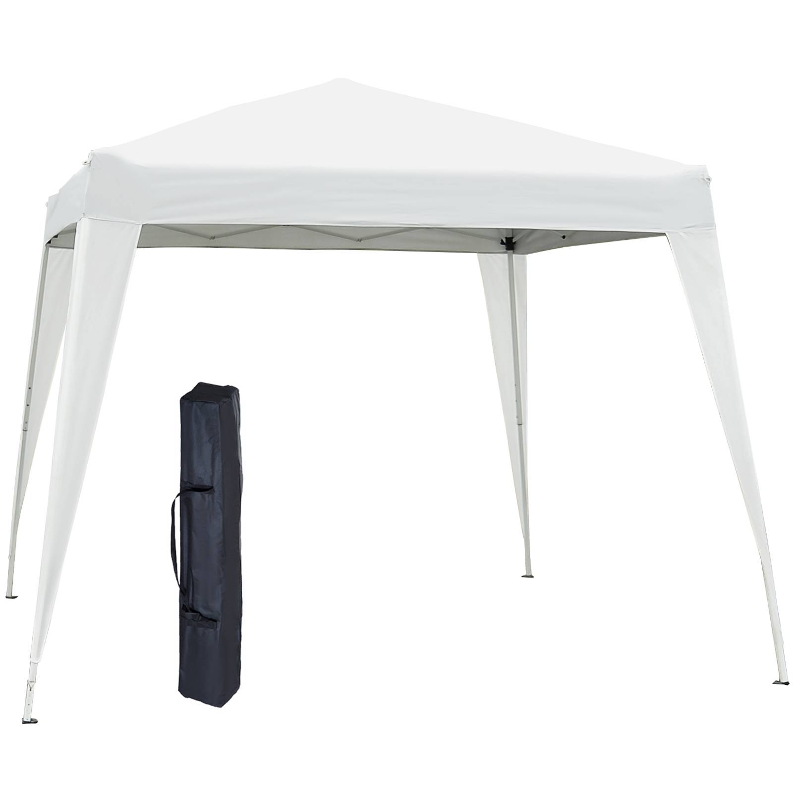 Tente pliante 2,4 x 2,4 m, tonnelle de jardin imperméable, montage instantané, structure en acier et toile Oxford, blanche. - Image 1