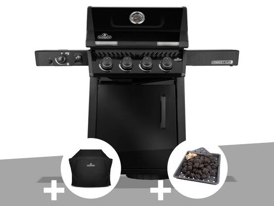 Napoleon - Barbecue gaz Freestyle 425 noir PRO 4 brûleurs + 1 sizzle zone + Housse + Plateau charbon - Napoléon - Image 1