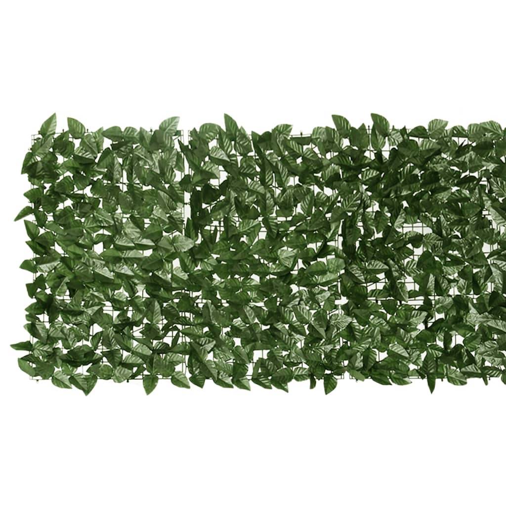 Helloshop26 - Écran de balcon brise pare vue protection confidentialité avec feuilles 600 x 75 cm vert foncé - Imagen 3