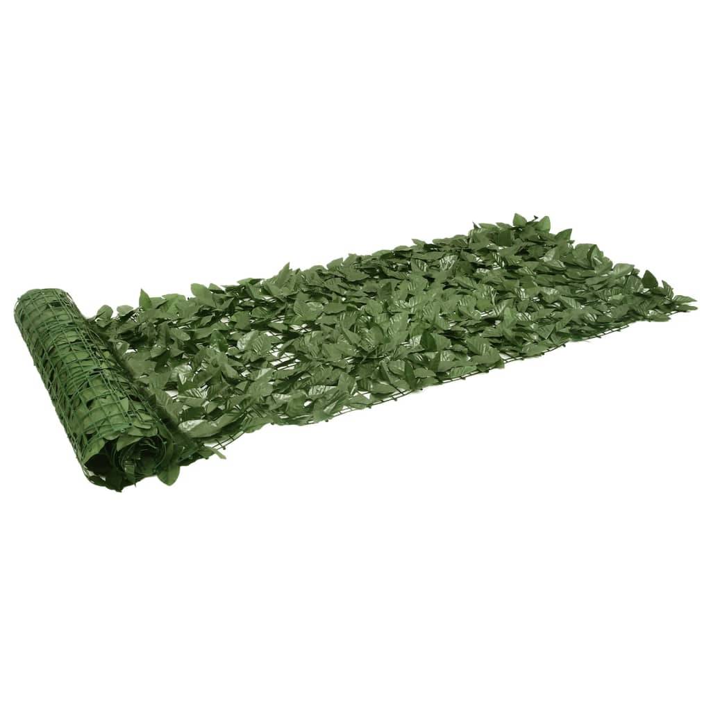 Helloshop26 - Écran de balcon brise pare vue protection confidentialité avec feuilles 600 x 75 cm vert foncé - Imagen 2