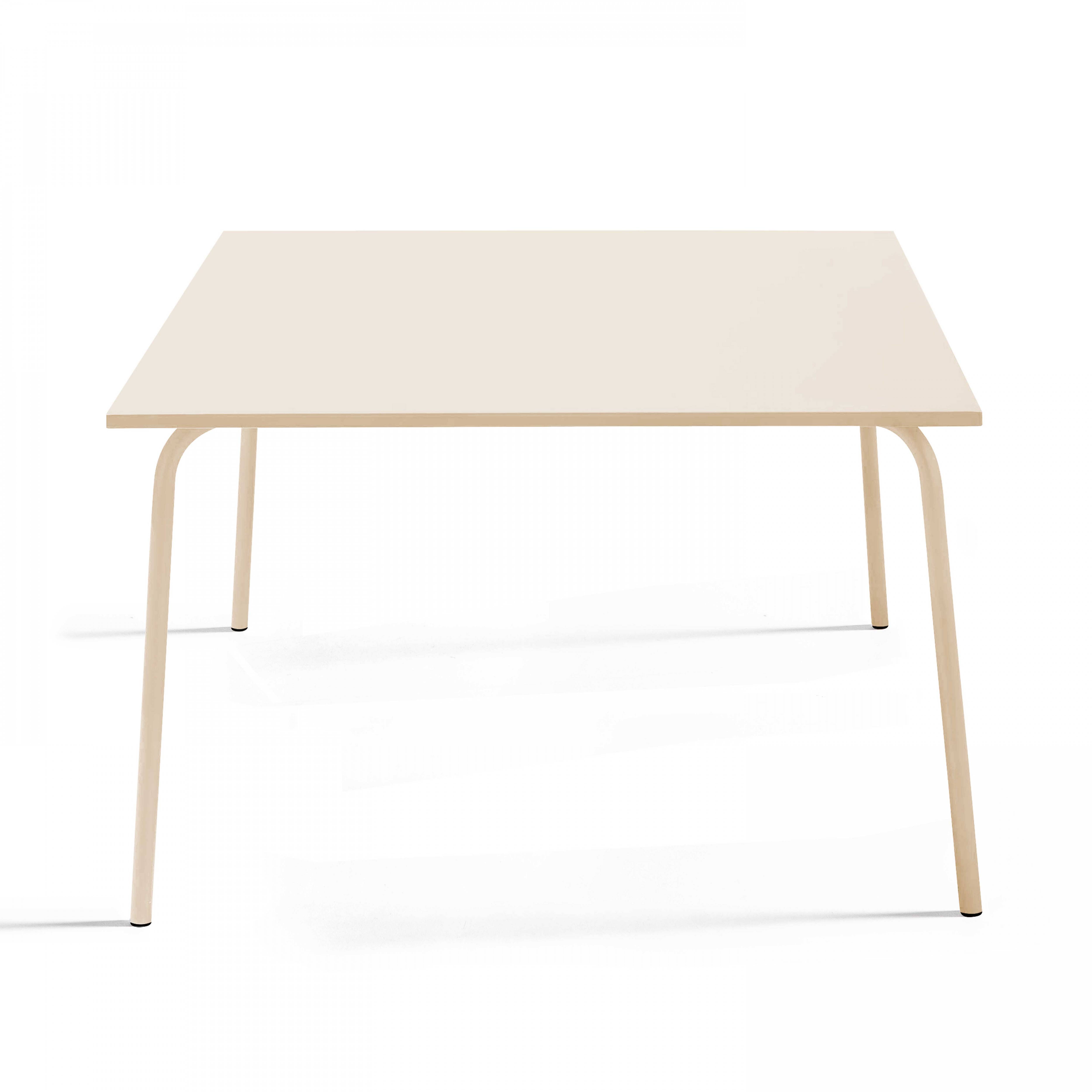 Oviala - Ensemble table de jardin carrée et 4 bancs en métal ivoire Palavas - Oviala - Imagen 6
