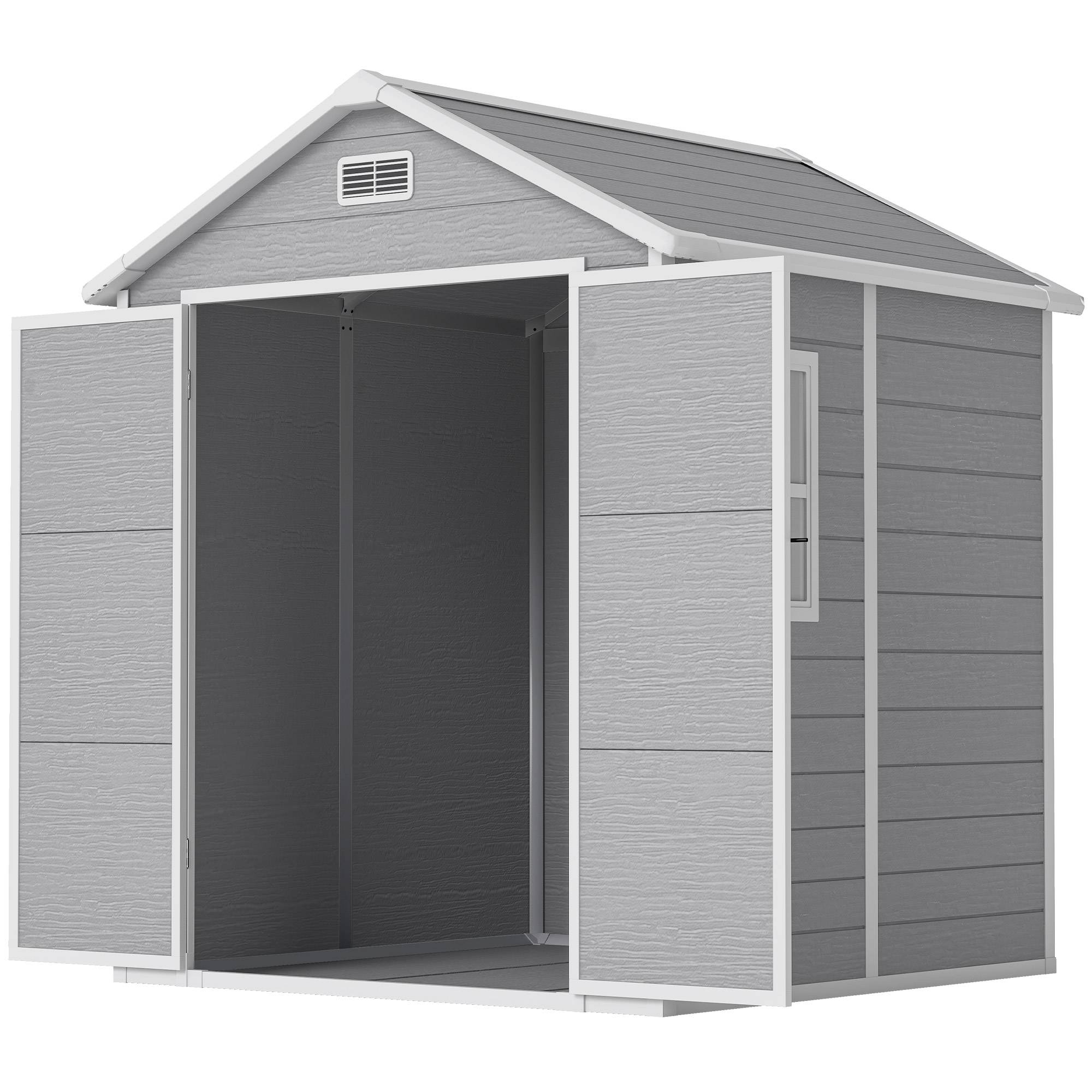 Abri de jardin polypropylènes gris 182 x 151 x 219 cm - PANGIVO - Image 2