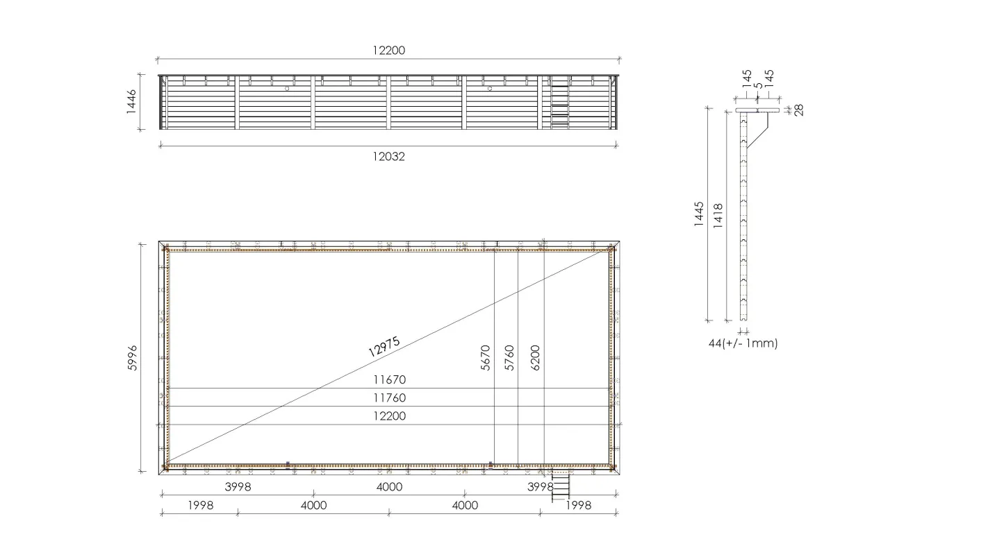 Altanka - Piscine en bois 12,20x6,20 - H.1,44 m - avec filtration - BAS762OSPI - Imagen 7