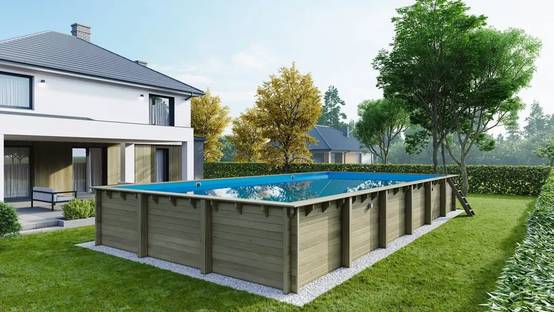 Altanka - Piscine en bois 12,20x6,20 - H.1,44 m - avec filtration - BAS762OSPI - Imagen 1