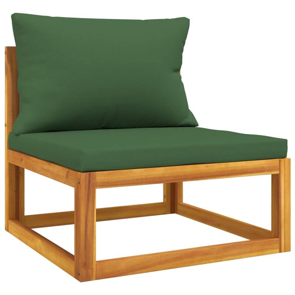 Helloshop26 - Salon de jardin meuble d'extérieur ensemble de mobilier 6 pièces avec coussins vert bois massif - Imagen 3