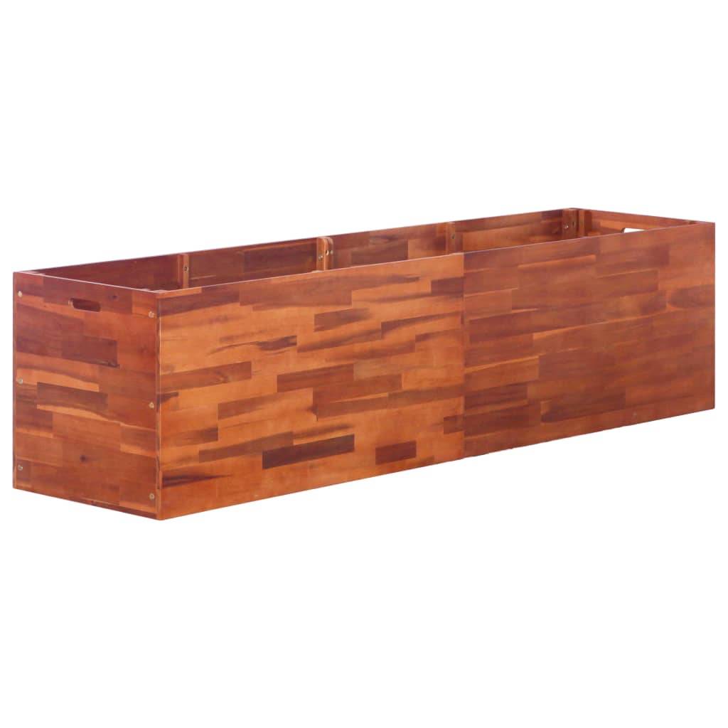 Helloshop26 - Jardinière lit surélevé plantes fleurs jardin bois d'acacia 200 x 50 x 50 cm - Imagen 1