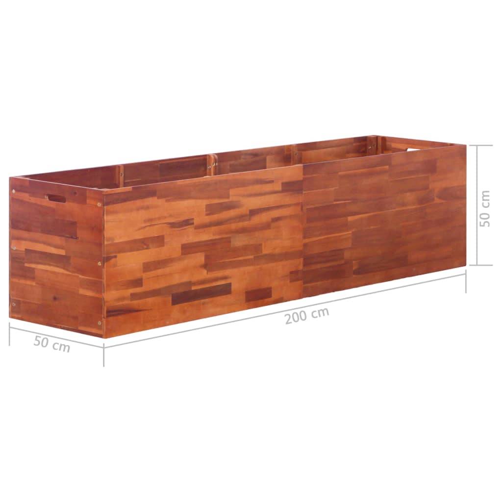 Helloshop26 - Jardinière lit surélevé plantes fleurs jardin bois d'acacia 200 x 50 x 50 cm - Imagen 6