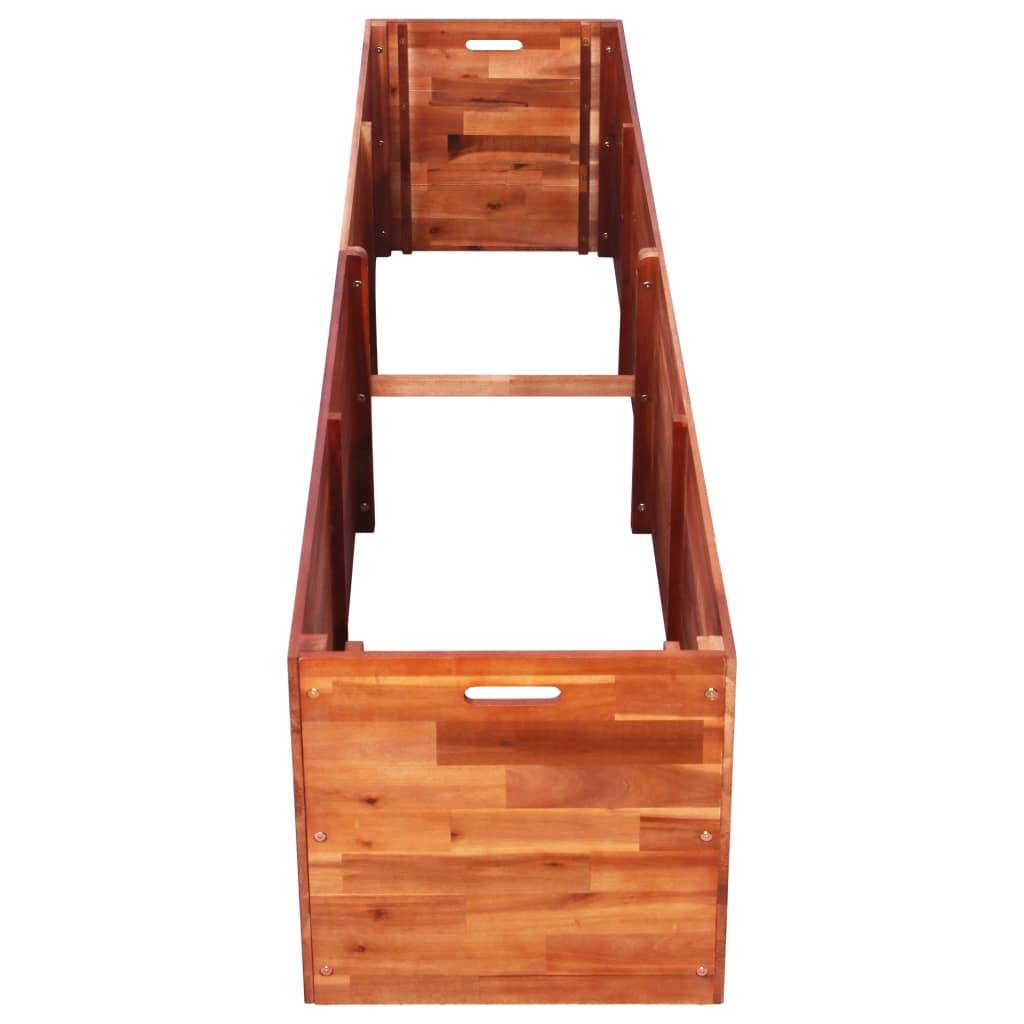 Helloshop26 - Jardinière lit surélevé plantes fleurs jardin bois d'acacia 200 x 50 x 50 cm - Imagen 3