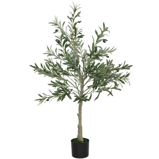 Sans Marque - Olivier artificiel 120 cm plante intérieur fausse plante décoration maison bureau salon chambre - Image 2