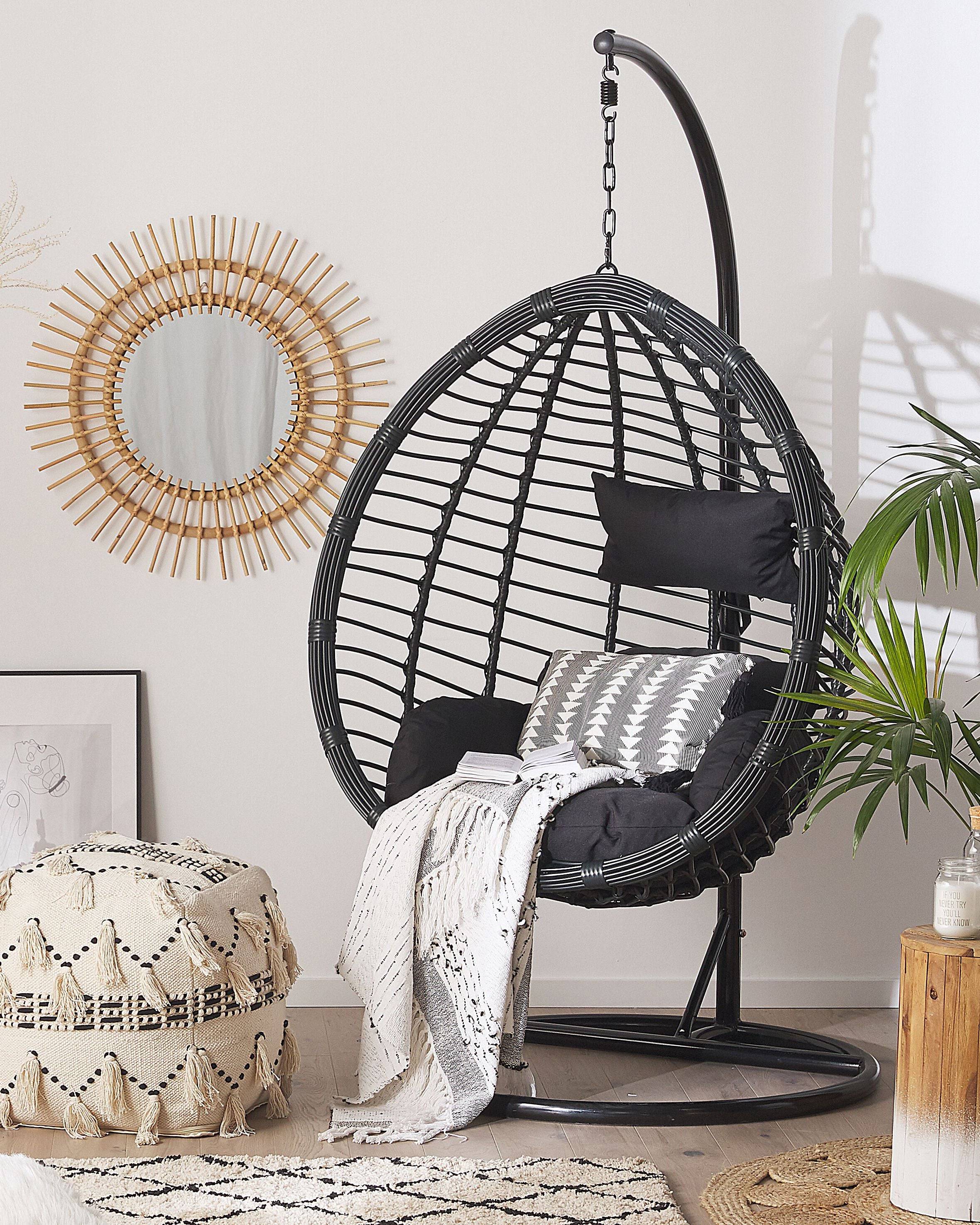 Beliani - Chaise porte-à-faux Polyrotin Noir TOLLO - 100x97x199- Beliani - Imagen 1