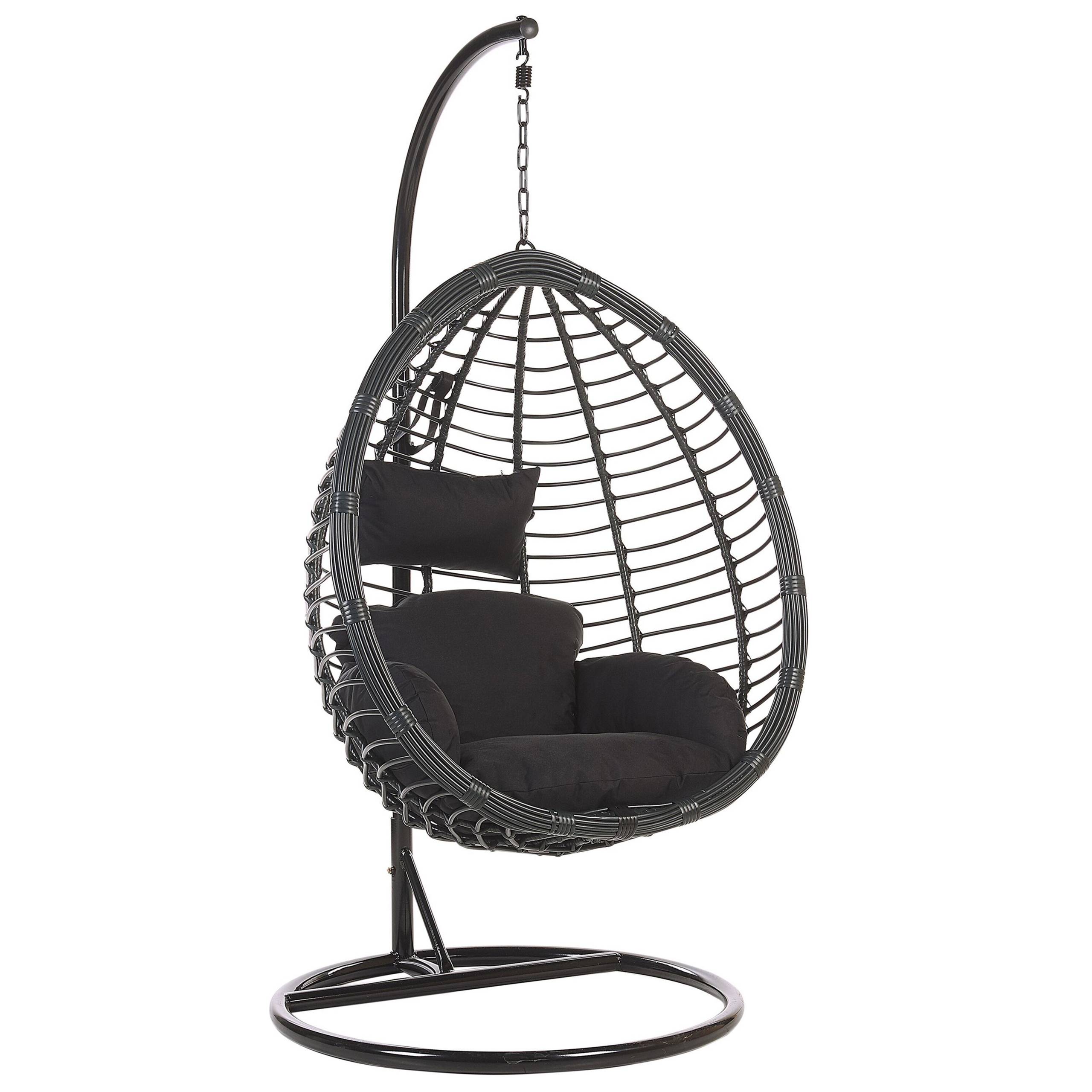 Beliani - Chaise porte-à-faux Polyrotin Noir TOLLO - 100x97x199- Beliani - Imagen 2