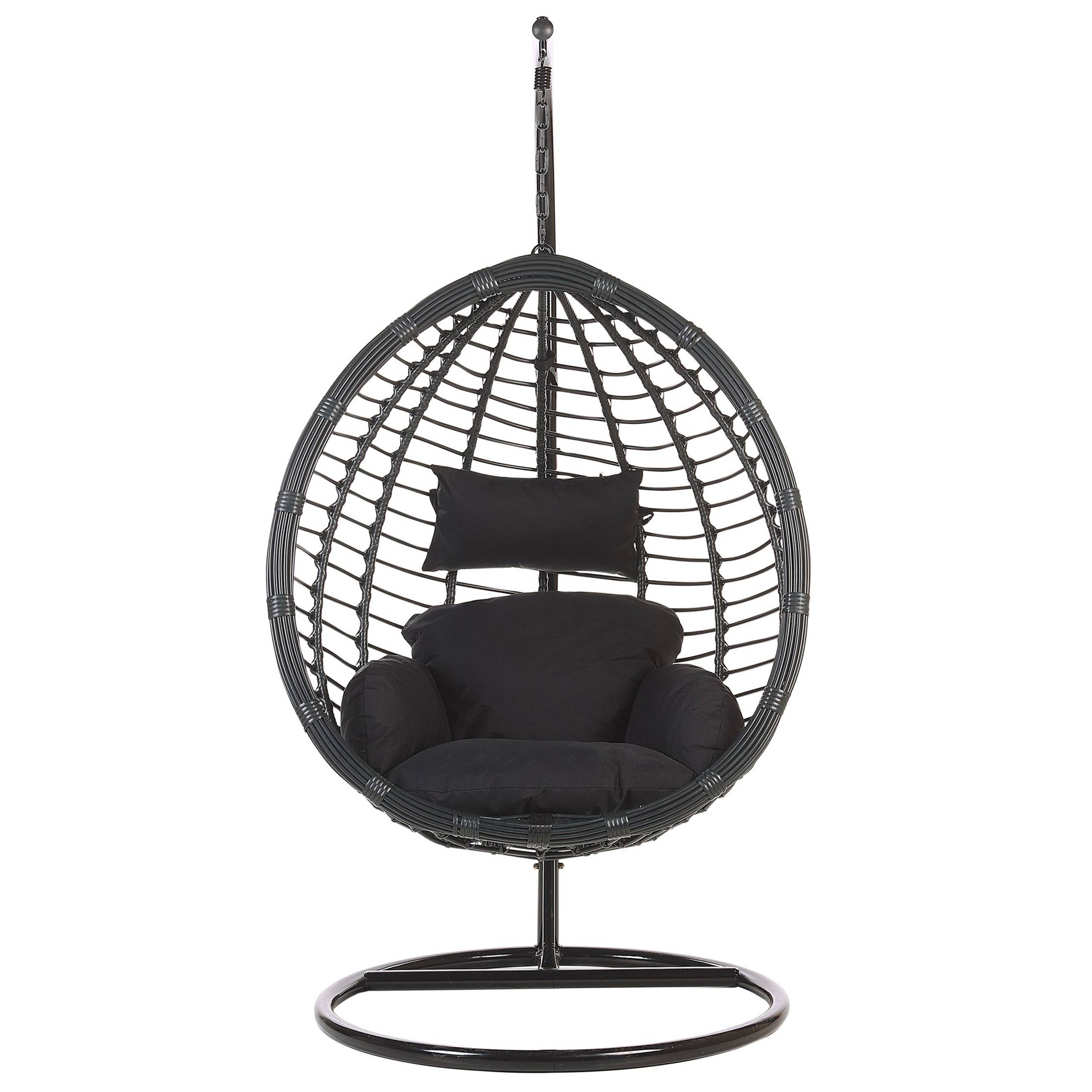 Beliani - Chaise porte-à-faux Polyrotin Noir TOLLO - 100x97x199- Beliani - Imagen 4
