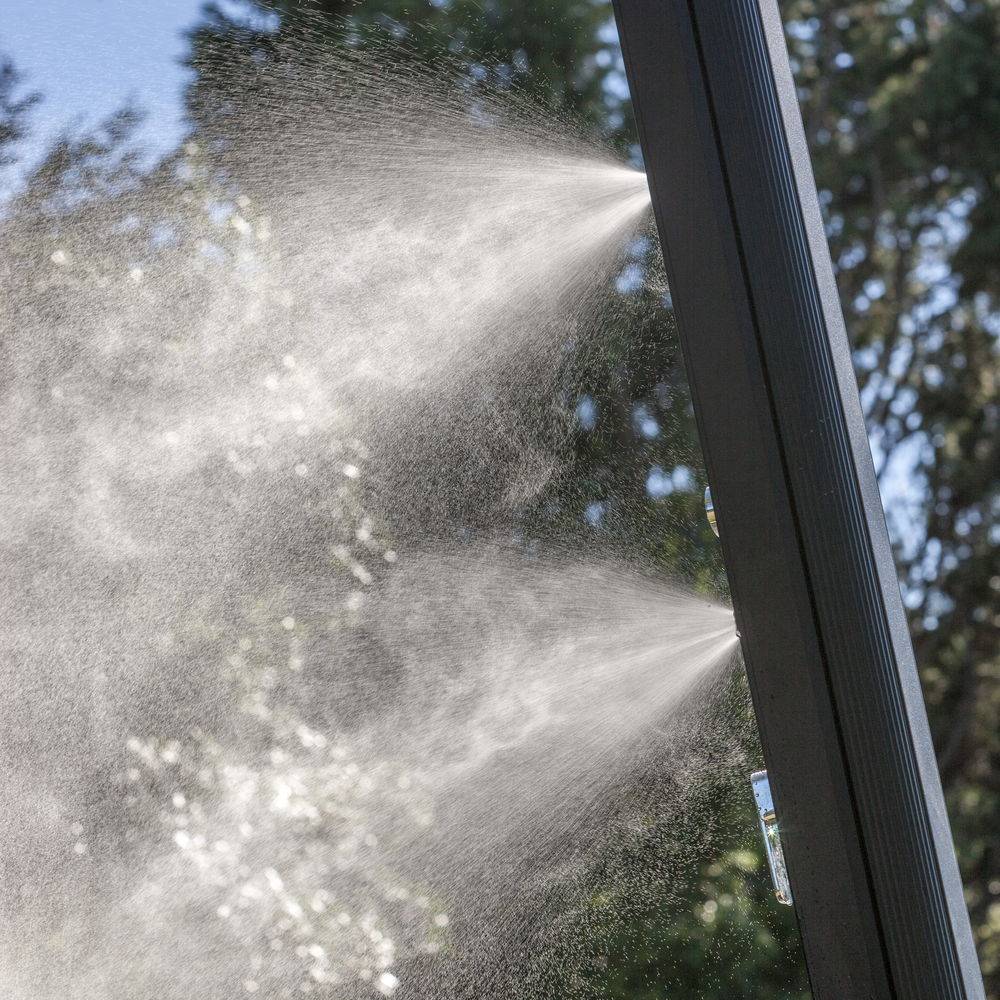 Douche solaire en aluminium haut de gamme / Avec douchette et robinet lave-pieds / 38 L - Image 4
