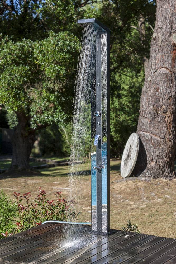 Douche solaire en aluminium haut de gamme / Avec douchette et robinet lave-pieds / 38 L - Image 3