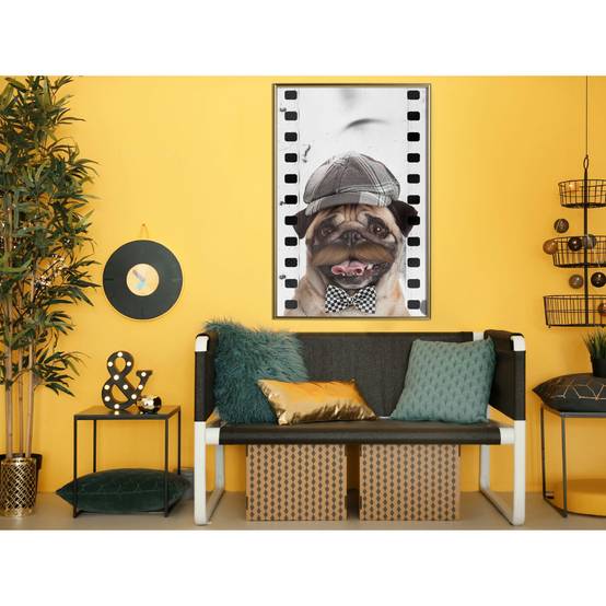 Affiche Murale Encadrée "Dressed Up Pug" 40 x 60 cm Or - Image 2