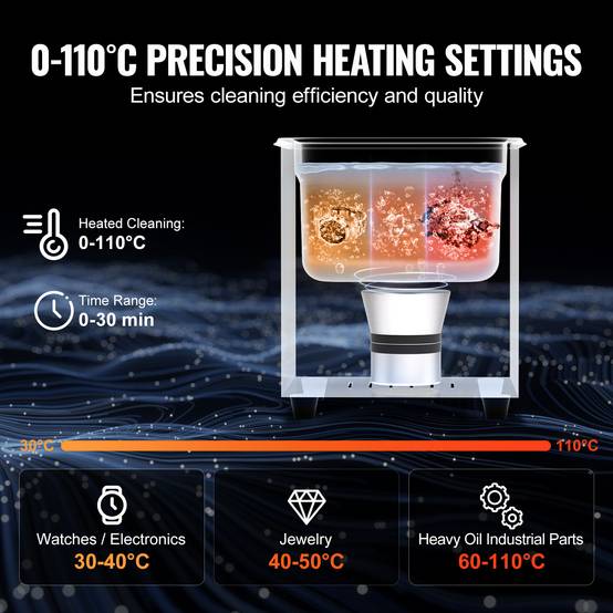 Vevor - VEVOR Nettoyeur ultrasons 2L, 60W, numérique, chauffage, minuterie, pour bijoux, lunettes, labo. - Image 4