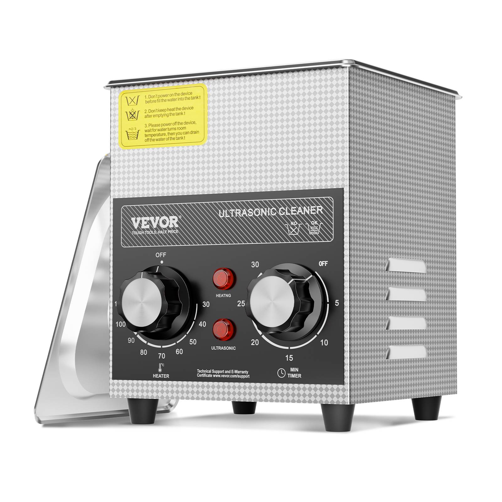 Vevor - VEVOR Nettoyeur ultrasons 2L, 60W, numérique, chauffage, minuterie, pour bijoux, lunettes, labo. - Image 1