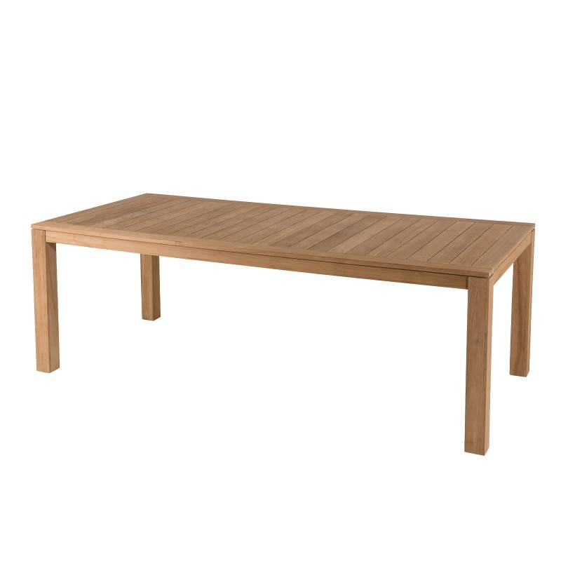 KIM - Table de jardin 6/8 personnes - VIESTE 220 x 100 cm en bois Teck - Image 1