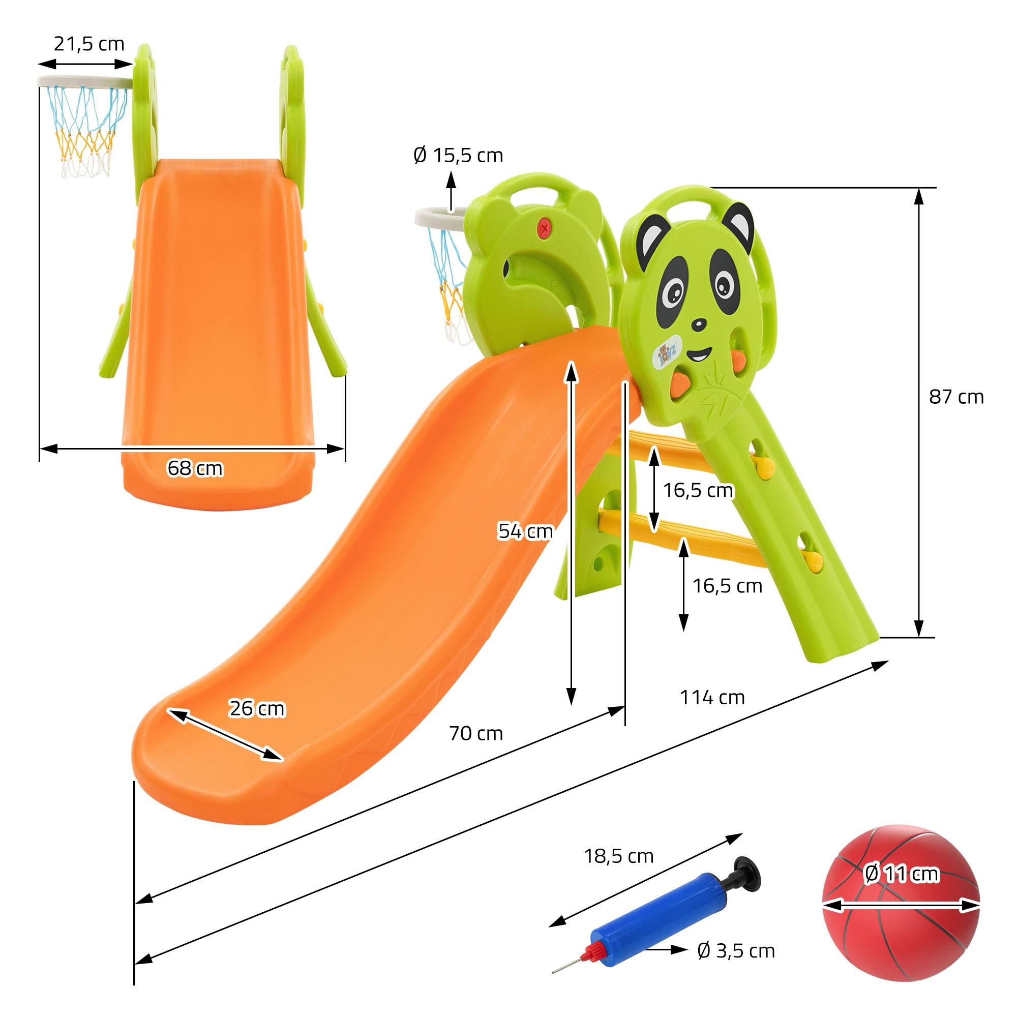 Toboggan pour enfants 3 en 1 en forme de girafe avec panier de basket, escalade et ballon, 106 x 51,5 x 52 cm, bleu | Leroy Merlin Toboggan pour enfants 3 en 1 en forme de girafe avec panier de basket, escalade et ballon, 106 x 51,5 x 52 cm, bleu | Leroy Merlin