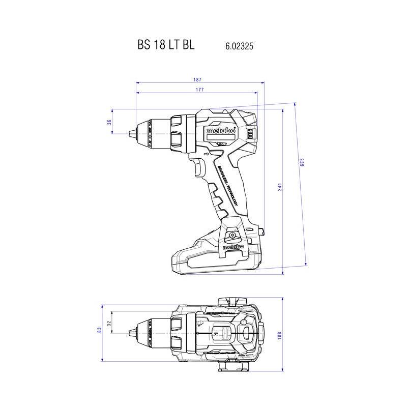 Metabo - Perceuse visseuse sans fil 18V BS 18 LT BL METABO 602325890 (vendu sans batterie) Metabo - Imagen 2