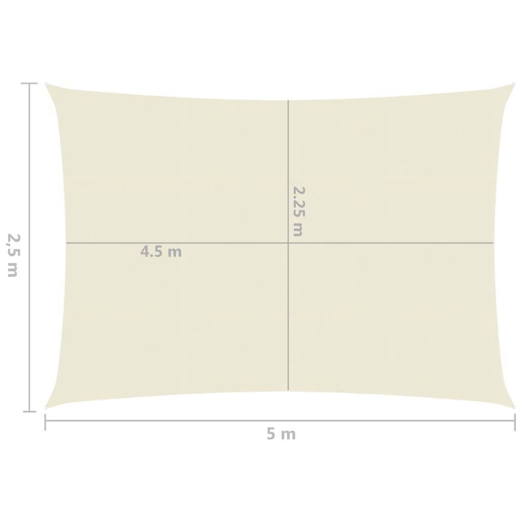 Helloshop26 - Voile toile d'ombrage parasol 160 g/m² 2,5 x 5 m PEHD crème - Imagen 6