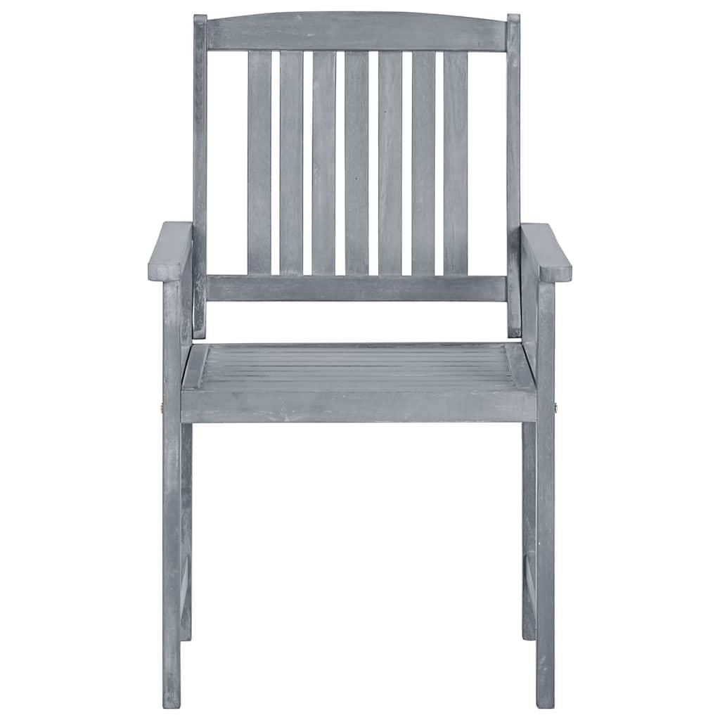 Lot de 6 chaises de jardin bois d'acacia gris 61 x 57 x 92 cm - PANGIVO - Image 5