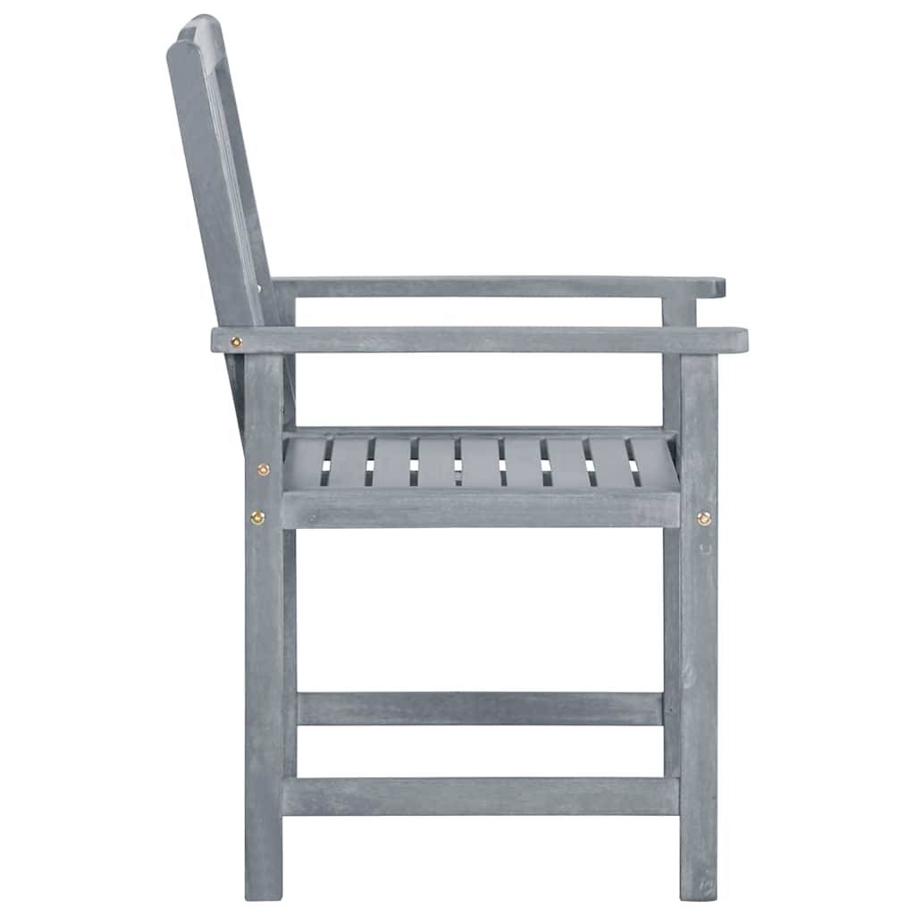 Lot de 6 chaises de jardin bois d'acacia gris 61 x 57 x 92 cm - PANGIVO - Image 6