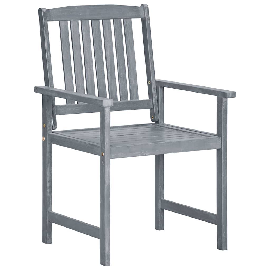 Lot de 6 chaises de jardin bois d'acacia gris 61 x 57 x 92 cm - PANGIVO - Image 4