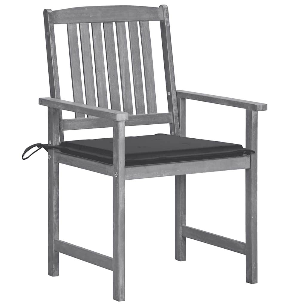 Lot de 6 chaises de jardin bois d'acacia gris 61 x 57 x 92 cm - PANGIVO - Image 2