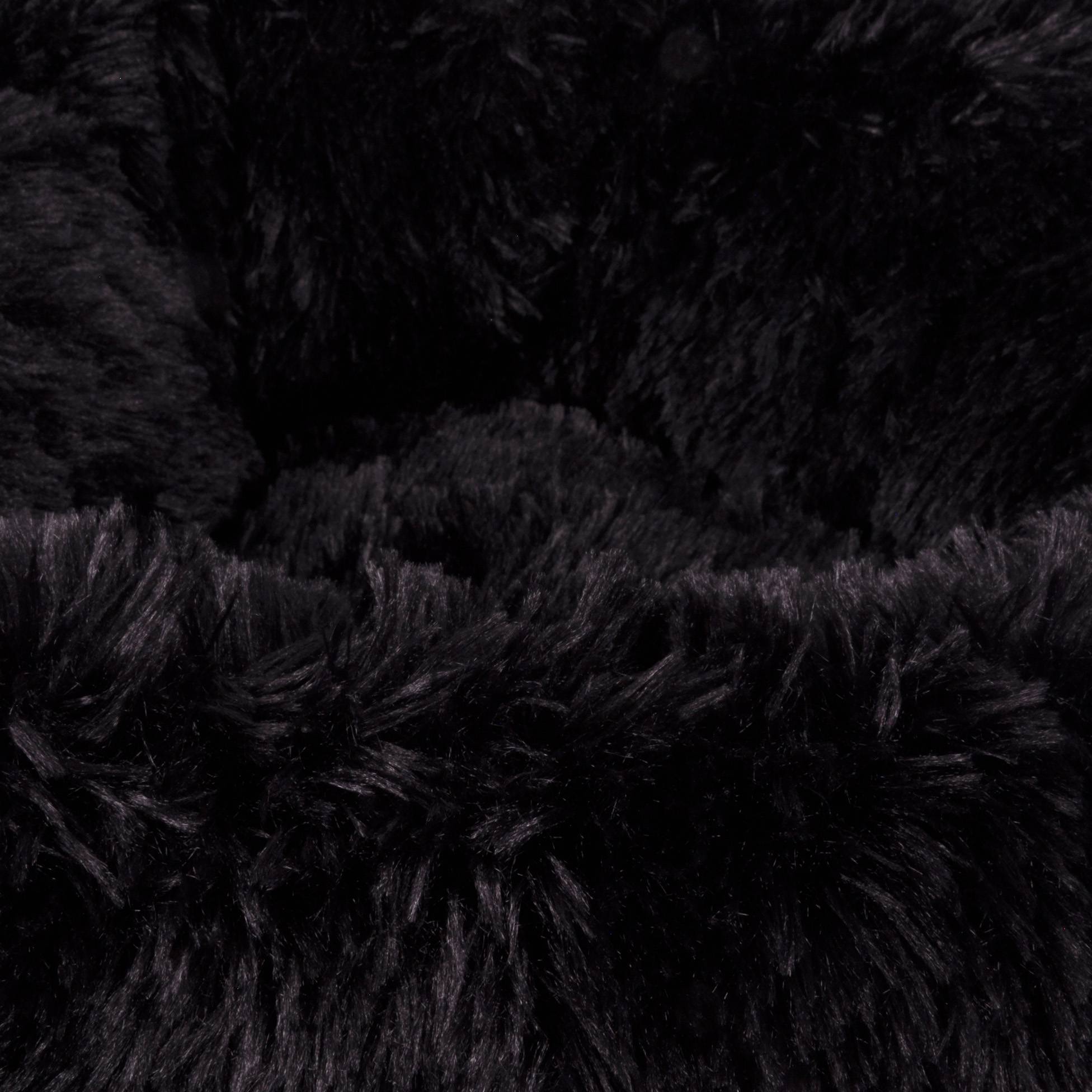 Coussin rond chat ou chien 25 x 55 cm fluffy noir - Image 3