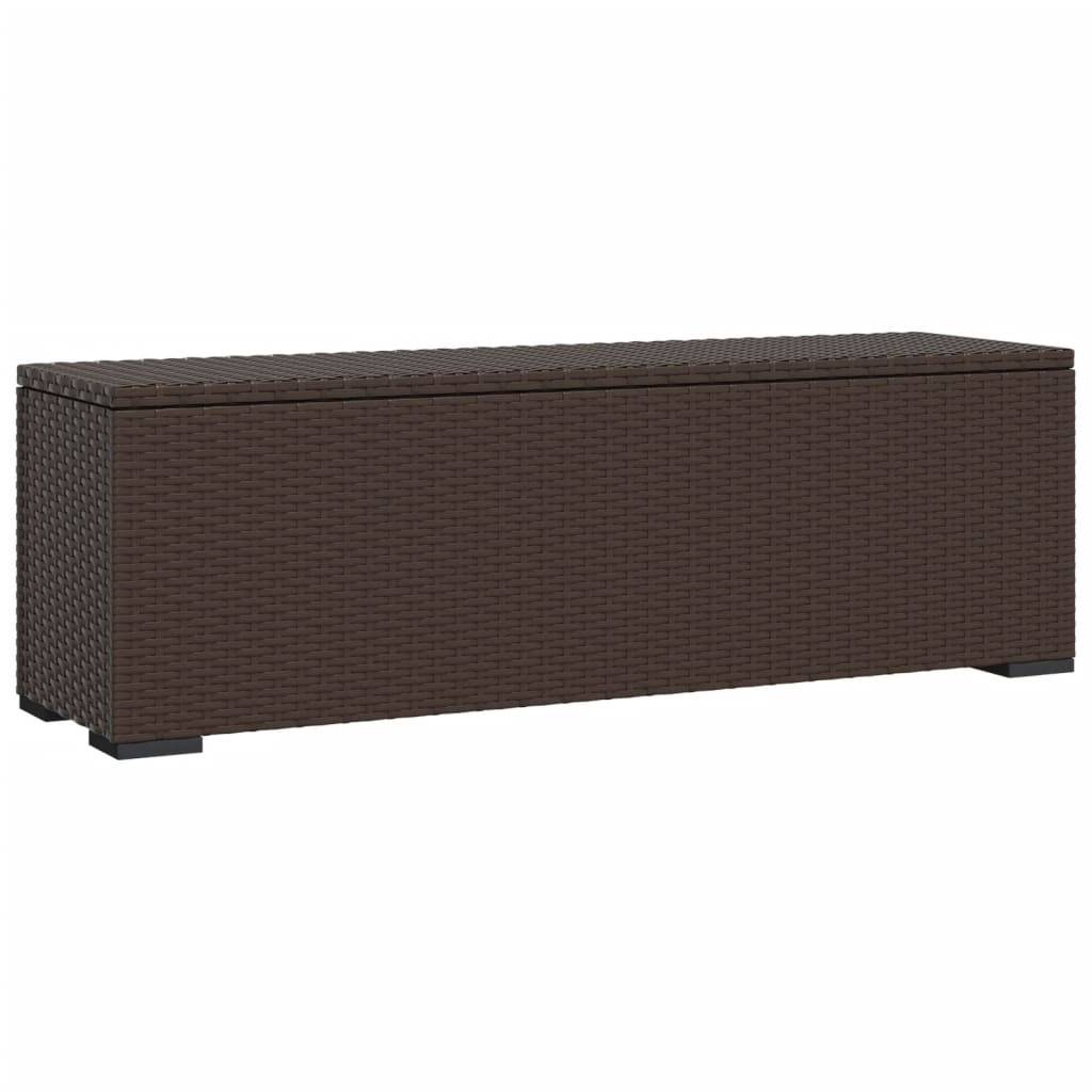 Helloshop26 - Banc de jardin meuble de patio d'extérieur terrasse pouf avec coussin 110 x 30 x 40 cm résine tressée marron - Imagen 3