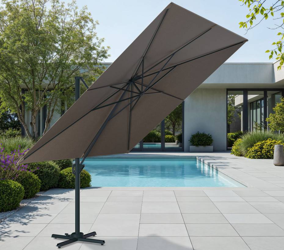 Parasol déporté 3x3m  gris anthracite  SUNKING - Imagen 1