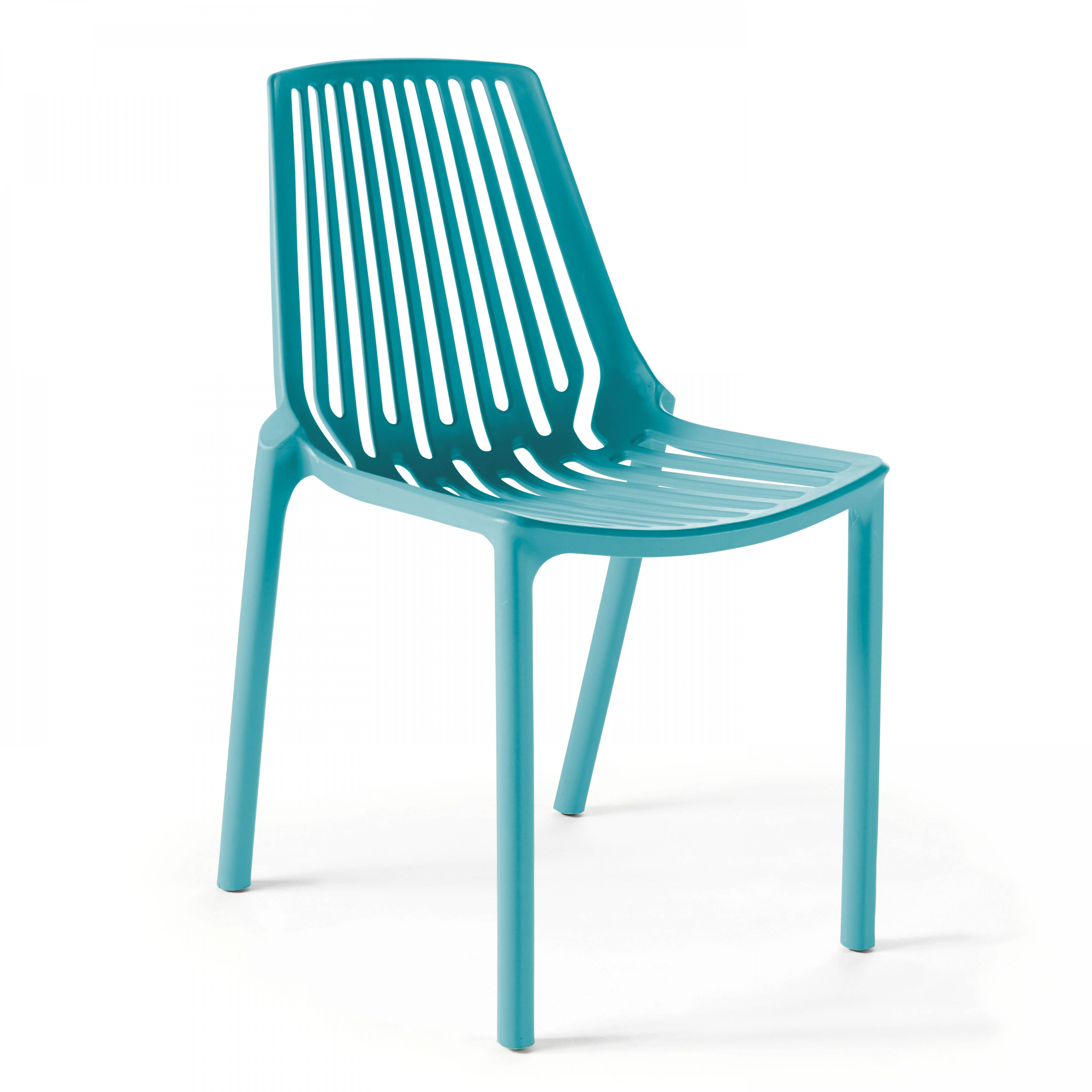 Oviala - Chaise de jardin ajourée en plastique bleu Paris - Oviala - Imagen 1