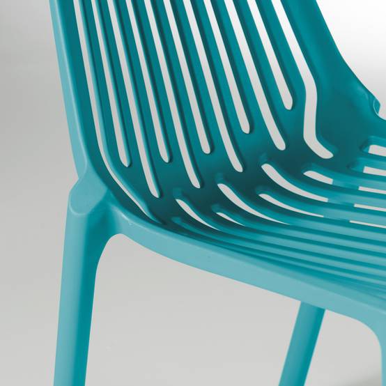 Oviala - Chaise de jardin ajourée en plastique bleu Paris - Oviala - Imagen 5